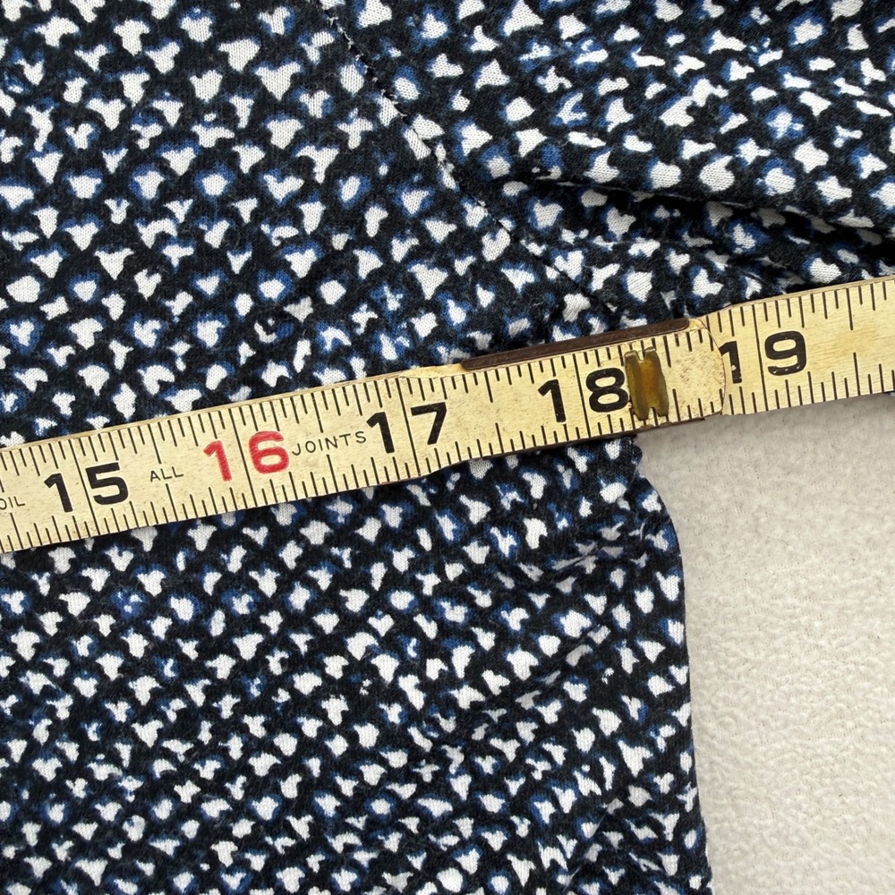 J.Jill Wearever Womens S Small Petite V-Neck Blouse Top Blue Black Geometric - Picture 7 of 8